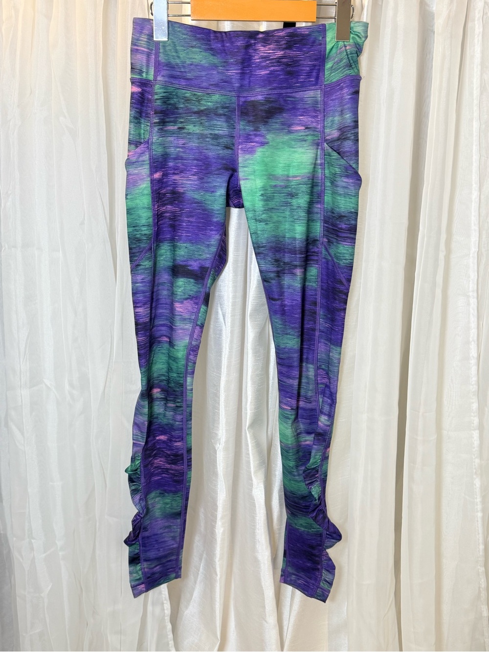 Kids Purple & Green Active Leggings